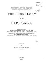 The phonology of the Elis saga by Jessie Louise Jones