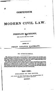 Cover of: Compendium of Modern Civil Law