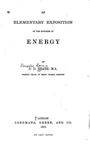 Cover of: An Elementary Exposition of the Doctrine of Energy