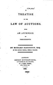 Cover of: A Treatise on the Law of Auctions