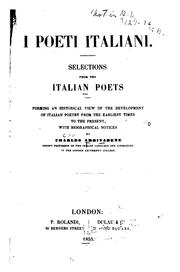 Cover of: I Poeti Italiani: Selections from the Italian Poets : Forming an Historical View of the ... by Carlo Arrivabene