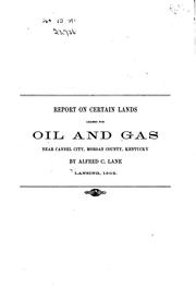 Cover of: Report on Certain Lands Leased for Oil and Gas Near Cannel City, Morgan ...