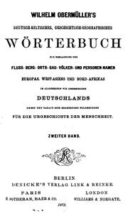 Cover of: Wilhelm Obermüller's deutsch-keltisches, geschichtlich-geographisches Wörterbuch by Wilhelm Obermüller