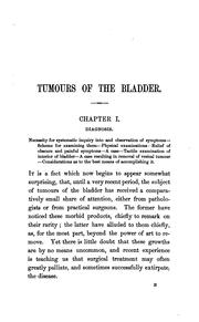 Cover of: On Tumours of the Bladder: Their Nature, Symptoms, and Surgical Treatment : Preceded by a ...