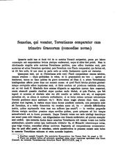 Cover of: Senarius qui vocatur Terentianus comparatur cum trimetro Graecorum comoediae novae