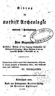 Cover of: Bidrag til nordisk archaeologie: meddeelte i forelaesninger