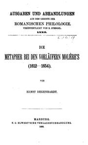 Cover of: Die Metapher bei den Voläufern Moliere's(1612-1654)