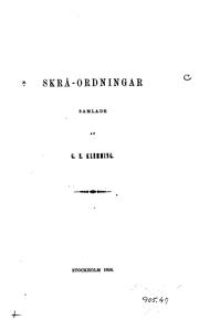 Cover of: Skrå-ordningar samlade