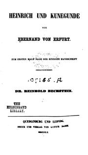 Cover of: Heinrich und Kunegunde: Zum ersten Male...