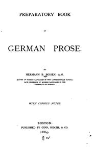 Cover of: Preparatory Book of German Prose: With Copious Notes ; Notes to the Preparatory Book of German Prose