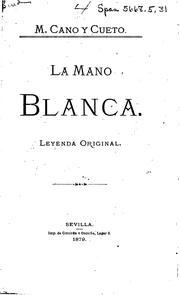 Cover of: La mano Blanca: Leyenda original