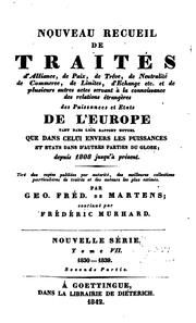 Cover of: Nouveau recueil de traités: Nouv. série. (1826-1839). by Georg Friedrich von Martens