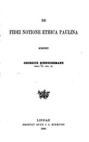 Cover of: De fidei notione ethica Paulina