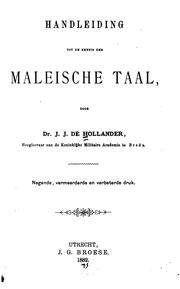 Cover of: Handleiding tot de kennis der maleische taal