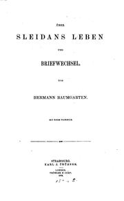 Cover of: Über Sleidans Leben und Briefwechsel: Mit einem Facsimile