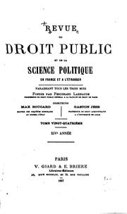 Cover of: Revue du droit public et de la science politique en France et à l'étranger by Ferdinand Larnaude, Ferdinand Larnaude