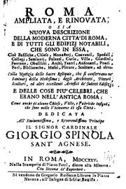 Cover of: Roma ampliata, e rinovata: o sia nuova descrizione della moderna citta' di ... by Gregorio Roisecco