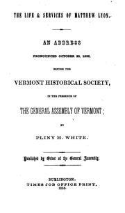 Cover of: The Marbles of Vermont: An Address Pronounced October 29, 1858, Before the Vermont Historical ...