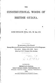 Cover of: The Constructional Wood of British Guiana