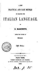 Cover of: A new practical and easy method of learning the Italian language, after the system of F. Ahn [by ...