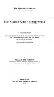 Cover of: The Nootka Sound Controversy ... by William R. Manning, William R. Manning