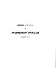 Cover of: Oeuvres complètes de Bartolomeo Borghesi ...