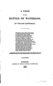 A poem on the battle of Waterloo by William Whitehead