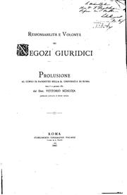 Cover of: Responsabilità e volontà nei negozi giuridici: prolusione al corso di ...