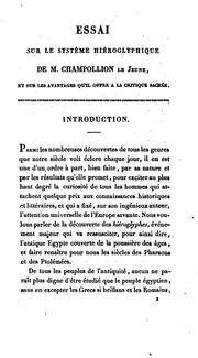Cover of: Essai sur le systemè hiéroglyphique de M. Champollion le Jeune, et sur les avantages qu'il offre ...