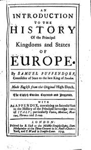 Cover of: An Introduction to the History of the Principal Kingdoms and States of Europe.