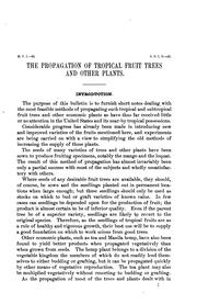 Cover of: Propagation of Tropical Fruit Trees and Other Plants | George W. Oliver