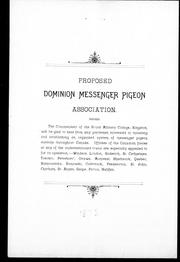 Cover of: Proposed Dominion messenger pigeon association