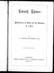 Cover of: Sabbath chimes by by W. Morley Punshon.