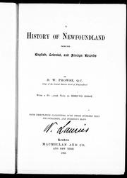 Cover of: A history of Newfoundland from the English, colonial and foreign records