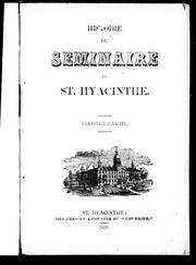 Cover of: Histoire du Séminaire de St. Hyacinthe by Joseph-Sabin Raymond