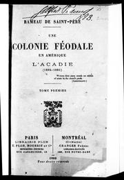 Cover of: Une colonie féodale en Amérique by E. Rameau