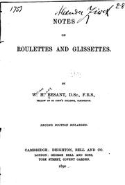 Cover of: Notes on Roulettes and Glissettes by William Henry Besant