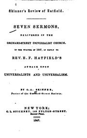 Cover of: Seven Sermons: Delivered in the Orchard Street Universalist Church, in the ...