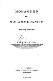 Cover of: Mohammed and Mohammedanism Critically Considered by Sigismund Wilhelm Koelle, Sigismund Wilhelm Koelle