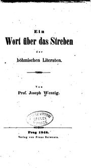 Cover of: Ein Wort über das Streben der böhmischen Literaten