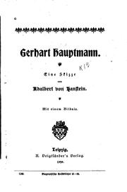 Cover of: Gerhart Hauptmann: Eine Skizze