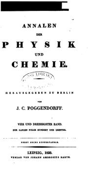 Cover of: Annalen der Physik und Chemie by Johann Christian Poggendorff