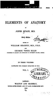 Cover of: Elements of anatomy v.3 by Jones Quain M.D.