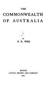 Cover of: The Commonwealth of Australia