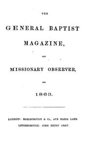 Cover of: The General Baptist Magazine and Missionary Observer for 1863