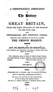 Cover of: A chronological abridgment of the history of Great Britain, from the first invasion of the ...