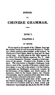 Cover of: Notices on Chinese grammar, by Philo-Sinensis