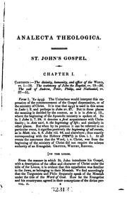 Cover of: Analecta theologica: A Critical, Philological,& Exegetical Commentary On The New Testament ...