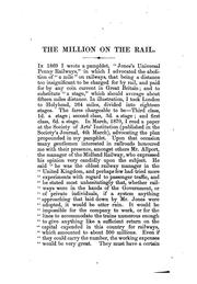 Cover of: The Million on the Rail: A Few Statistics Showing the Expediency of Encouraging the Third-class ...