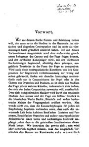 Cover of: Die Lehre vom Canon und von der Fuge